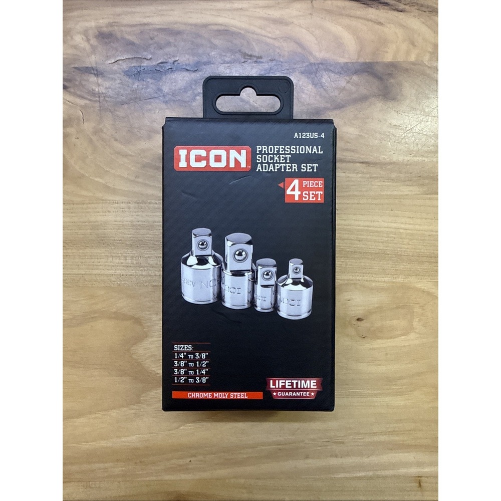 NEW ICON 4 pc Professional Socket Adapter Set A123US-4 57324, NEW